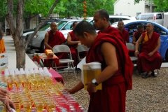 Blessing the new location of Thubten Norbu Ling Buddhist center in Santa Fe, New Mexico. July 2010