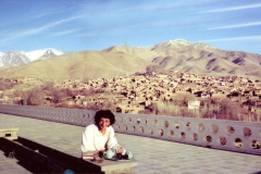 Having tea on the rootop of the Istalif Hotel, overlooking the town. 1974